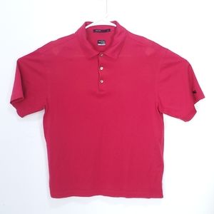 Nike Dri-Fit Tiger Woods Collection Men's Medium Red Golf Polo Shirt